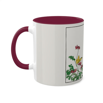Butterflies and flower illustration by Morimoto Toko Colorful Mugs, 11oz