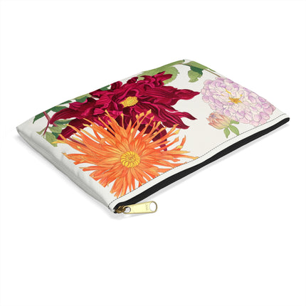 Dahlia Accessory Pouch – Botanical Art Design Inspired By Tanigami Kônan
