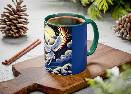 Majestic White Crane Colorful Mugs (11oz, 15oz)