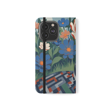🌺🪞 The Lady Of The Grand Flower Salon Flip Case – Art Deco Floral Elegance