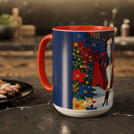 🎭❄️ The Christmas Masquerade Lady Colorful Mug – Art Deco Holiday Fantasy