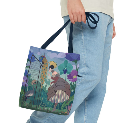 🦚🌸 The Lady Of The Peacock Garden Tote Bag – Art Deco Floral Fantasy