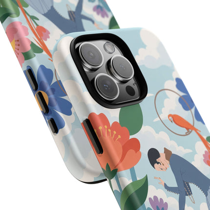 🦜🌺 The Lady Of The Garden Aviary Phone Case – Art Deco Floral Whimsy