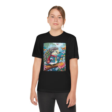 Cute Hedgehog Youth Competitor Tee – Garden Adventure & Whimsical Charm