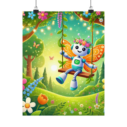 🤖🧚 Robot Fairy Matte Vertical Poster – Whimsical Technology & Enchanted Imagination