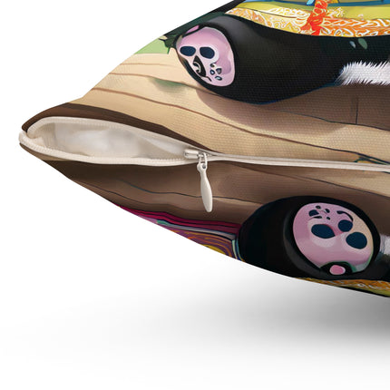 Baby Panda Spun Polyester Square Pillow