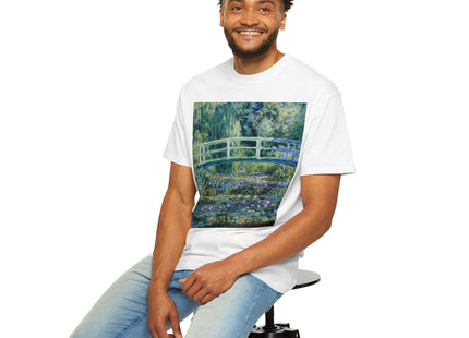 Water Lilies and Japanese Bridge by Claude Monet Unisex Garment-Dyed T-shirt