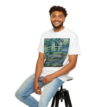 Water Lilies and Japanese Bridge by Claude Monet Unisex Garment-Dyed T-shirt