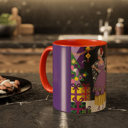 🎁✨ The Lavender Christmas Masquerade Colorful Mug – Art Deco Holiday Fantasy