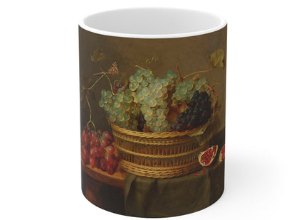 Basket of Grapes and a Pomegranate by Jacob van Hulsdonck Ceramic Mug 11oz
