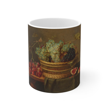 Basket of Grapes and a Pomegranate by Jacob van Hulsdonck Ceramic Mug 11oz