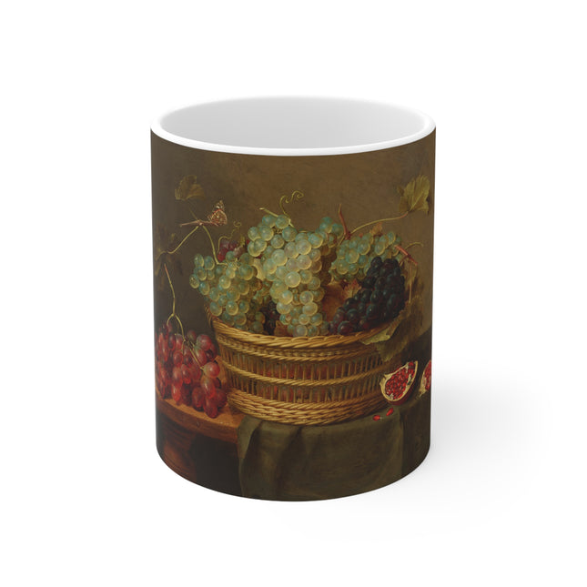 Basket of Grapes and a Pomegranate by Jacob van Hulsdonck Ceramic Mug 11oz
