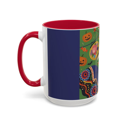 🏮🎃 The Lady Of Halloween Lanterns Colorful Mug – Colorful Art Deco Halloween Charm