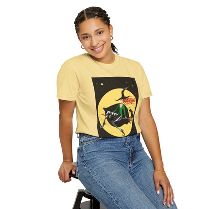 A Witch’s Moonlit Flight Unisex Garment-Dyed T-shirt