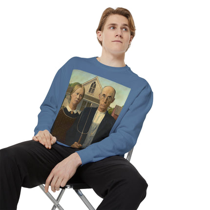 American Gothic by Grant Wood Unisex Garment-Dyed Sweatshirt