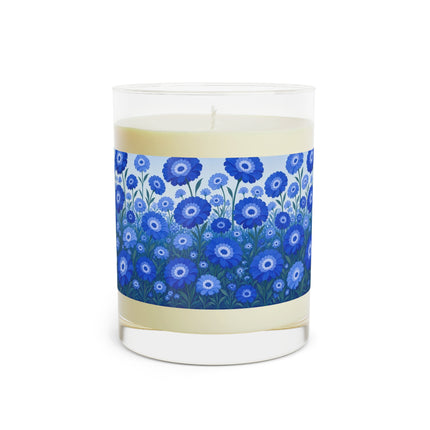 💙🌼 The Lady Of The Sapphire Blue Flower Garden Scented Candle – Art Deco Floral Elegance