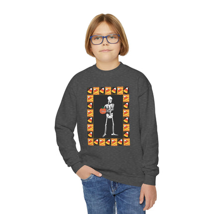 Candy Corn Skeleton Youth Crewneck Sweatshirt