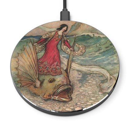 Rita Rides on the Dolphin by Warwick Goble Wireless Charger
