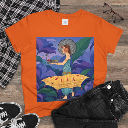 🦋🌿 The Butterfly Garden Offering Cotton Tee – Art Deco Botanical Fantasy
