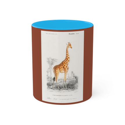 Giraffe by Charles Dessalines D' Orbigny Colorful Mugs, 11oz