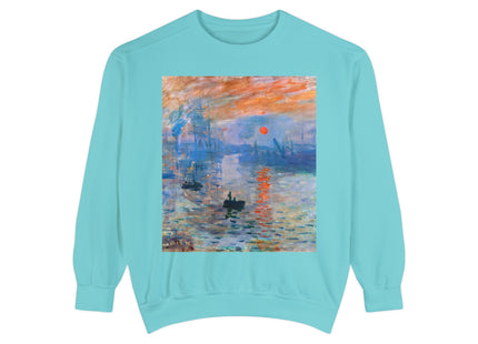 Sunrise by Claude Monet Unisex Garment-Dyed Sweatshirt