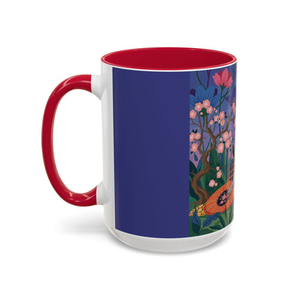 The Garden Of Quiet Reverie Colorful Mugs – Art Deco Botanical Serenity
