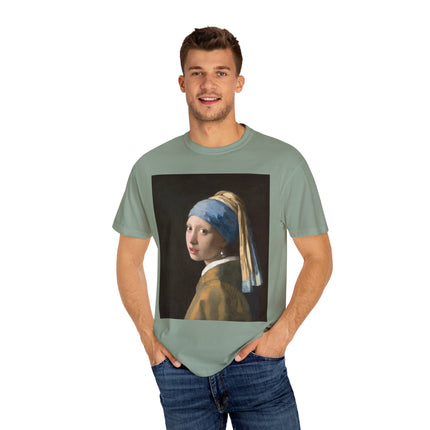 Girl with a Pearl Earring by Johannes Vermeer Unisex Garment-Dyed T-shirt