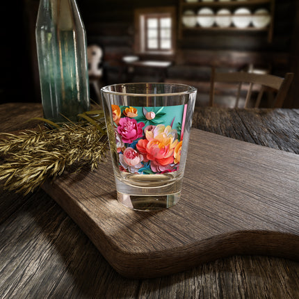 Peonies in Full Bloom Shot Glass, 1.5oz