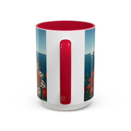 ⛵🌹 The Seaside Rose Traveler Colorful Mug – Art Deco Floral Elegance