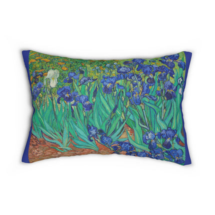 Irises by Vincent Van Gogh Spun Polyester Lumbar Pillow
