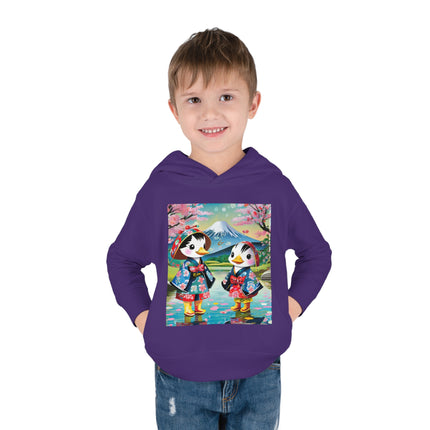 Rainy Day Ducks Toddler Pullover Fleece Hoodie