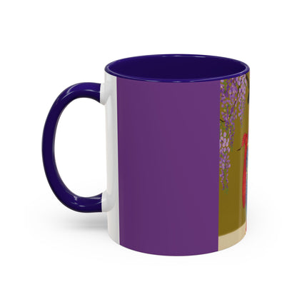 Wisteria Elegance Colorful Mug (11oz, 15oz) – Floral Beauty, Kimono Art & Timeless Grace