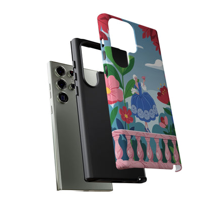 🌺🪭 The Lady Of The Grand Flower Terrace Phone Case – Art Deco Garden Elegance