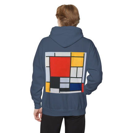 Composition with Red, Yellow, Blue, and Black by Piet Mondrian Unisex Garment-Dyed Hoodie