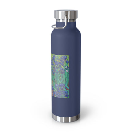 Irises by Vincent Van Gogh Copper Vacuum Insulated Bottle, 22oz
