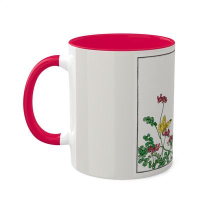 Butterflies and flower illustration by Morimoto Toko Colorful Mugs, 11oz