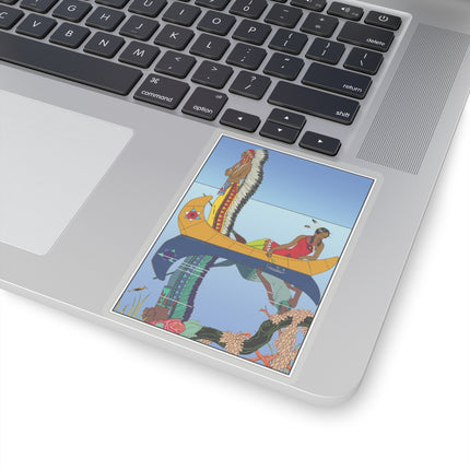 Le long du Missouri (Indian couple on the Missouri River) by George Barbier Kiss-Cut Stickers (4 Sizes)