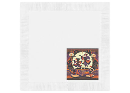 Theatrical Halloween Kabuki Mice White Coined Napkins