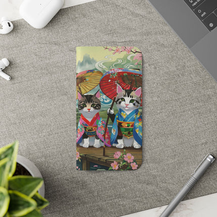 🌸🐱 Kimono Kitties Flip Case – Whimsical Elegance & Storybook Charm