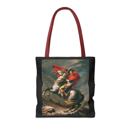 Napoleon Crossing the Alps by Jacques-Louis David Tote Bag (AOP)