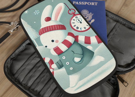 Candy Cane Timekeeper Bunny Passport Wallet