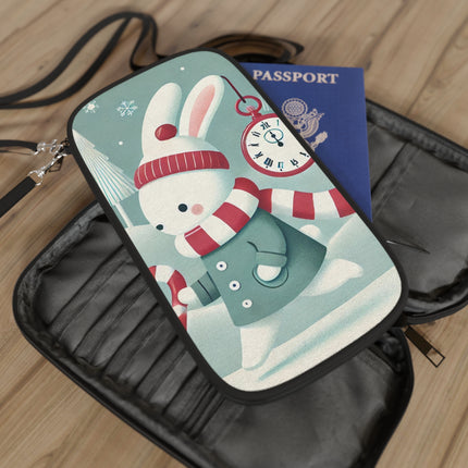 Candy Cane Timekeeper Bunny Passport Wallet