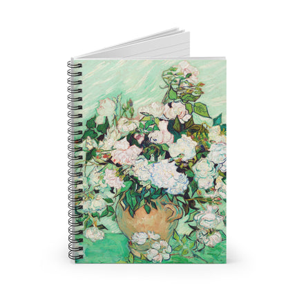 Roses by Vincent Van Gogh Spiral Notebook - Ruled Line