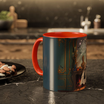 🕯️🎃 The Moonlit Manor Drawing Room Colorful Mug – Elegant Halloween Charm