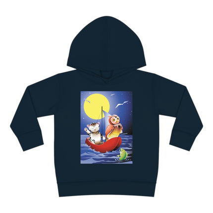 Embarking on a Moonlit Journey Toddler Pullover Fleece Hoodie