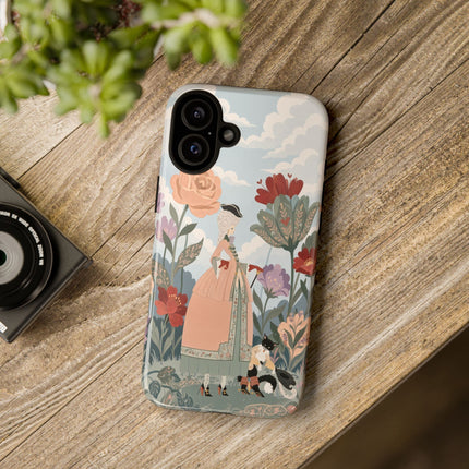 🌹🐈 The Lady And Puss In Boots Phone Case – Art Deco Floral Whimsy