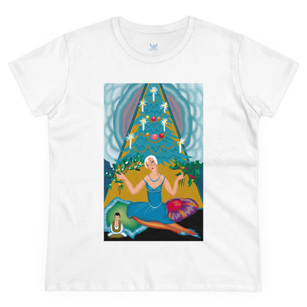 Art Deco Christmas Elegance Women's Midweight Cotton Tee