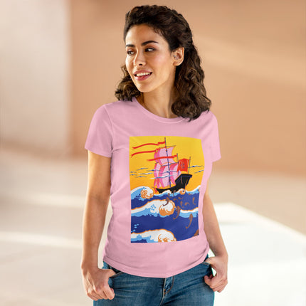 Golden Seas and Whimsical Dreams Women's Midweight Cotton Tee