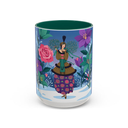 🌹❄️ The Holly Rose Of Winter Colorful Mug – Art Deco Christmas Garden