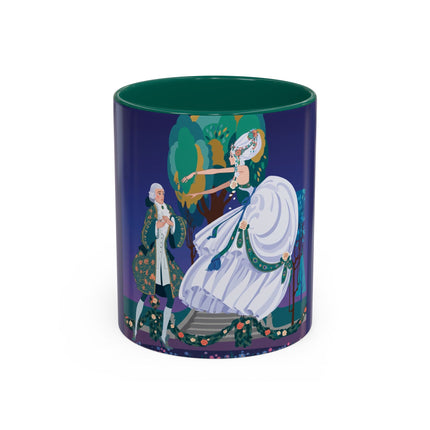 Moonlit Garden Waltz Colorful Mug (11oz, 15oz) – Rococo Romance, Garden Elegance & Enchanted Dance